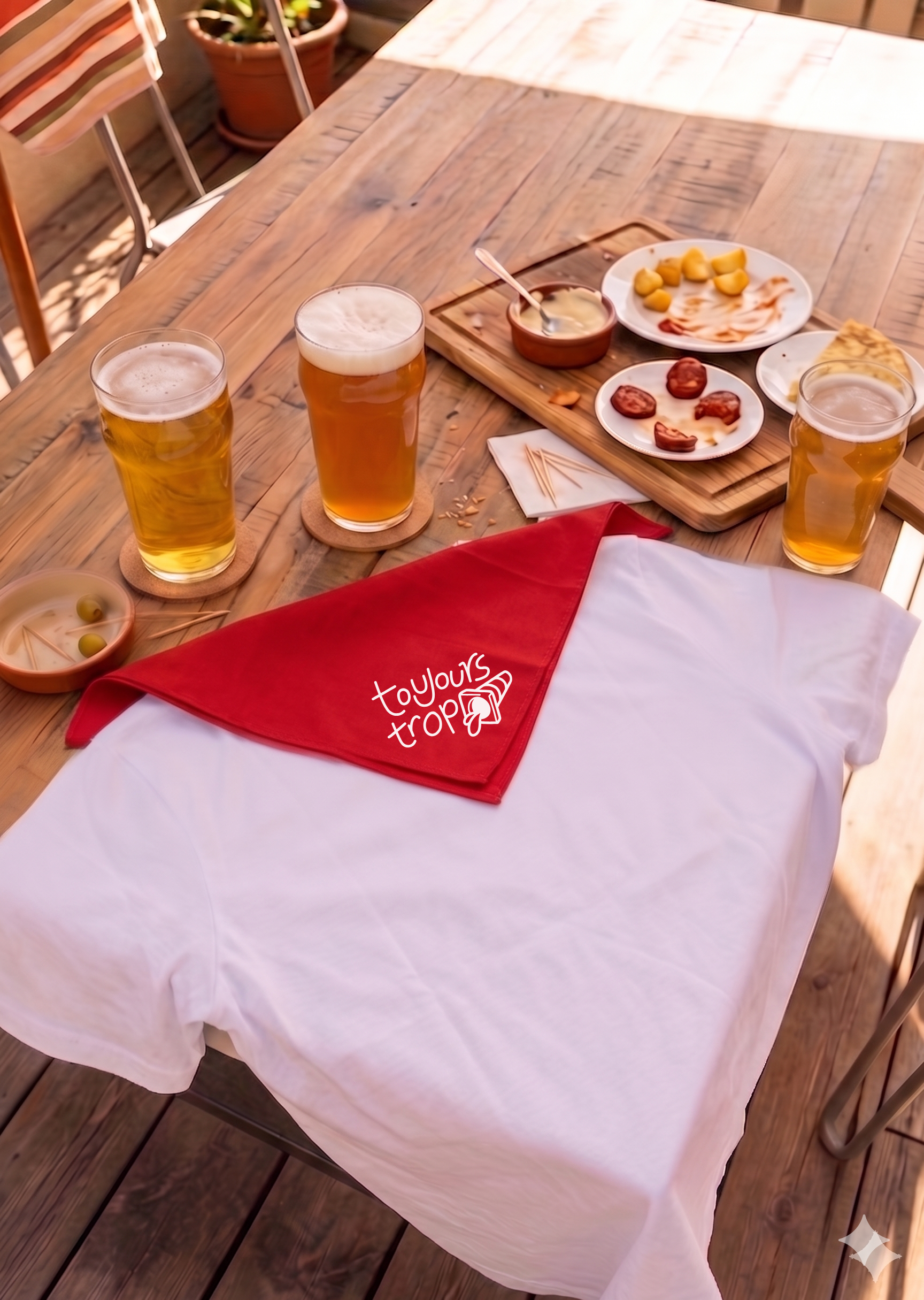 Bandana féria rouge "Toujours trop" – Image 3